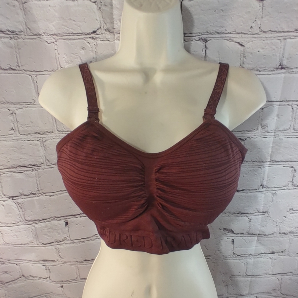 Kindred Bravely Wirefree Brown Nursing Bra L
